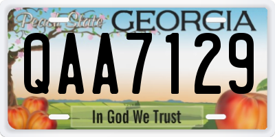 GA license plate QAA7129