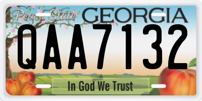 GA license plate QAA7132