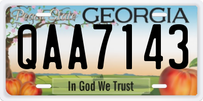 GA license plate QAA7143