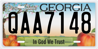 GA license plate QAA7148