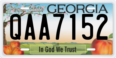 GA license plate QAA7152