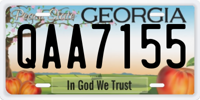 GA license plate QAA7155