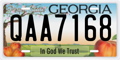 GA license plate QAA7168