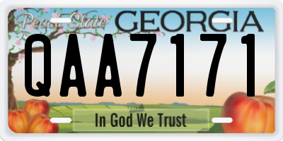 GA license plate QAA7171