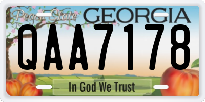 GA license plate QAA7178
