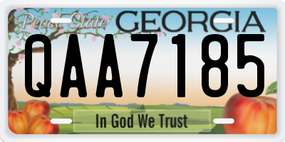 GA license plate QAA7185