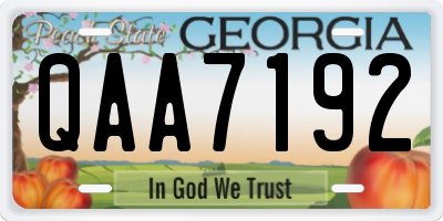 GA license plate QAA7192