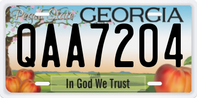 GA license plate QAA7204