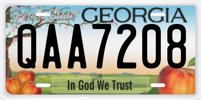 GA license plate QAA7208