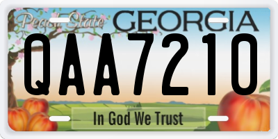 GA license plate QAA7210
