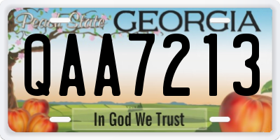GA license plate QAA7213