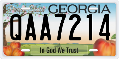GA license plate QAA7214