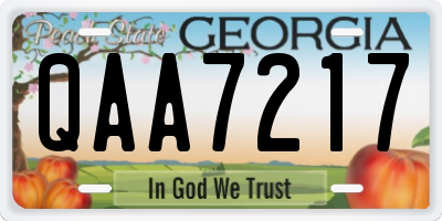 GA license plate QAA7217