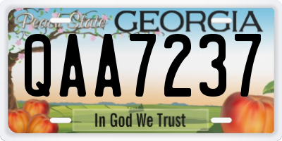 GA license plate QAA7237