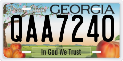 GA license plate QAA7240