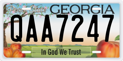 GA license plate QAA7247