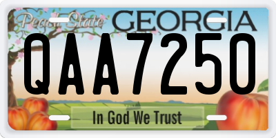GA license plate QAA7250