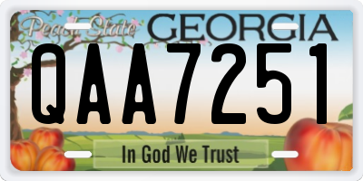 GA license plate QAA7251
