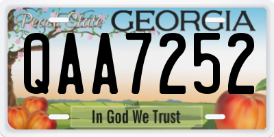 GA license plate QAA7252