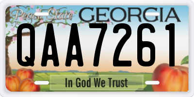 GA license plate QAA7261