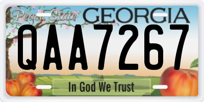 GA license plate QAA7267