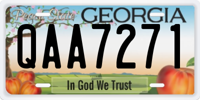 GA license plate QAA7271