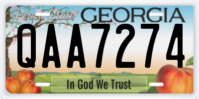 GA license plate QAA7274