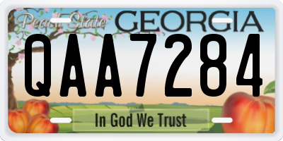 GA license plate QAA7284