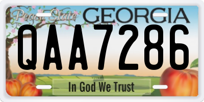 GA license plate QAA7286