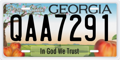 GA license plate QAA7291