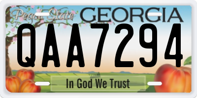 GA license plate QAA7294