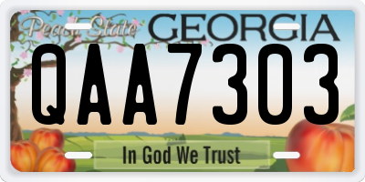 GA license plate QAA7303