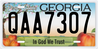 GA license plate QAA7307