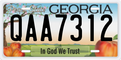GA license plate QAA7312