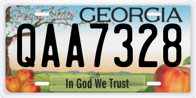 GA license plate QAA7328