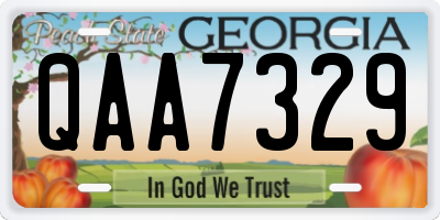 GA license plate QAA7329