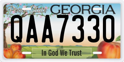 GA license plate QAA7330