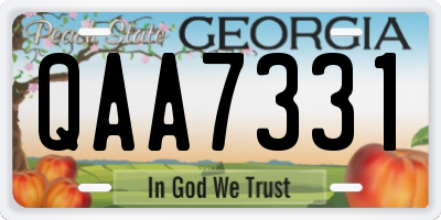 GA license plate QAA7331