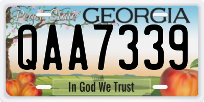 GA license plate QAA7339