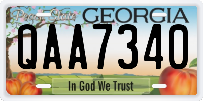 GA license plate QAA7340