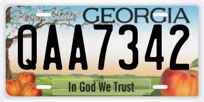 GA license plate QAA7342