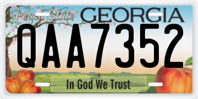 GA license plate QAA7352