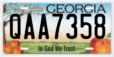 GA license plate QAA7358