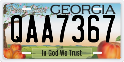 GA license plate QAA7367