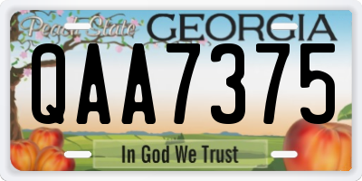 GA license plate QAA7375