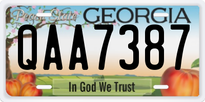 GA license plate QAA7387