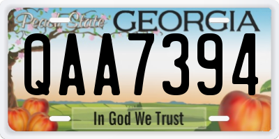 GA license plate QAA7394