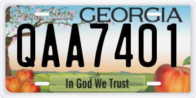 GA license plate QAA7401