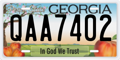 GA license plate QAA7402