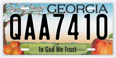 GA license plate QAA7410
